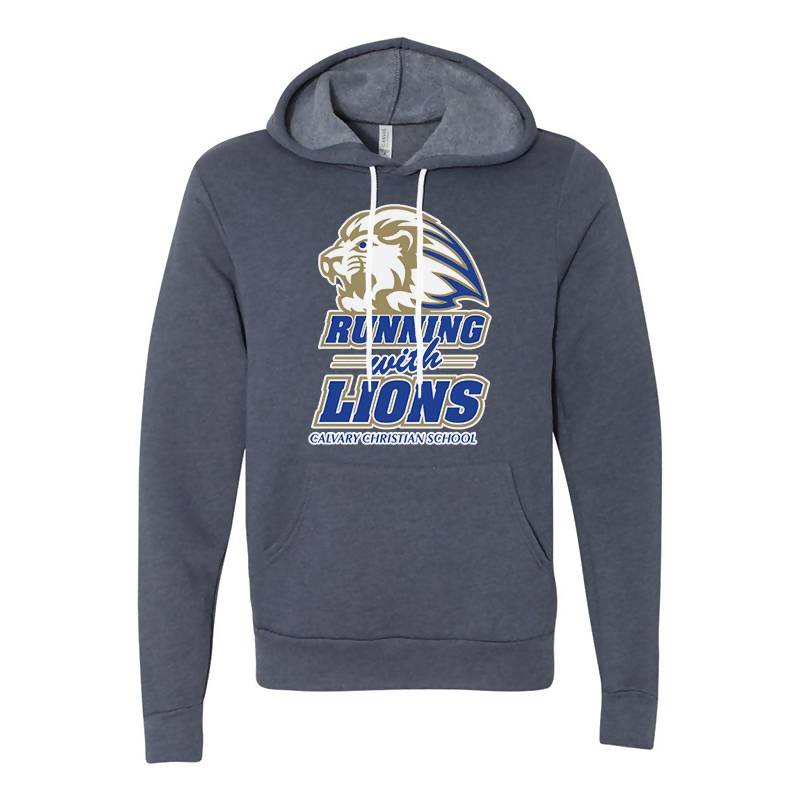 Running With the Lions Hoodie (Blue Heather)
